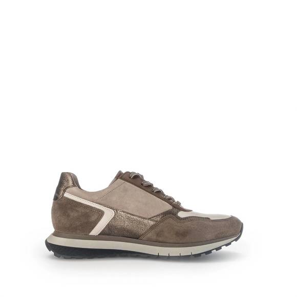 NEW GABOR women’s lavaredo velour met latte farro champ sneaker in brown - Picture 1 of 3